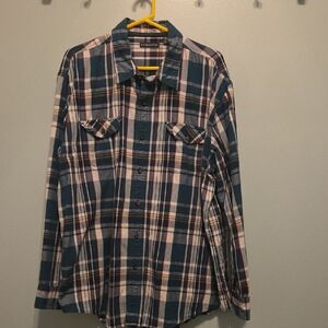 G.H. Bass & Co. 100 % Cotton Plaid Shirt XXL